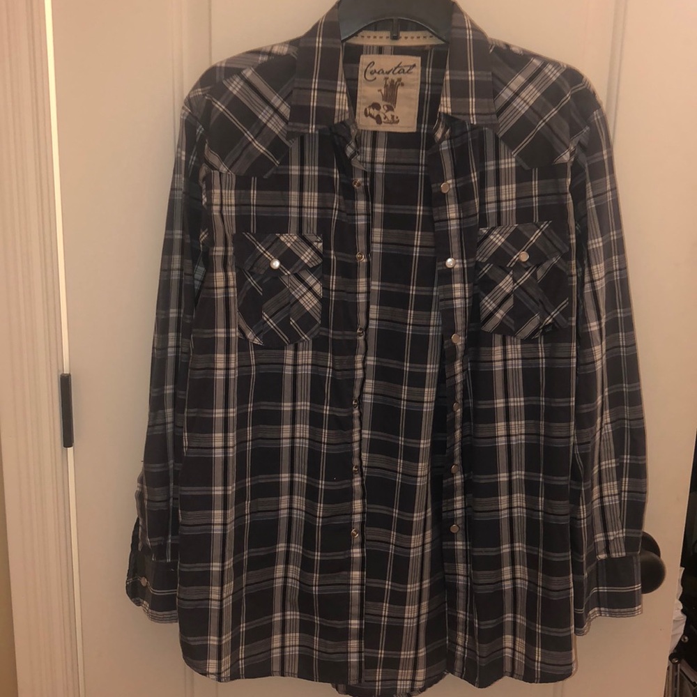 Grey black long sleeved shirt